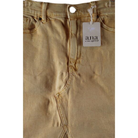 a.n.a A New Approach Yellow Women's Denim Short Skirt High Skirt Size 4 053 - Picture 4 of 4